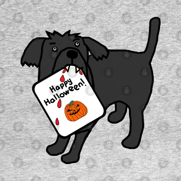 Vampire Horror Dog with Halloween Card by ellenhenryart